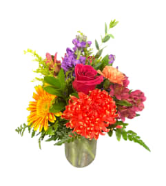 Citrus mason jar. An arrangement by DMP Flowers and Gifts. Citrus mason jar. An arrangement by DMP Flowers and Gifts.