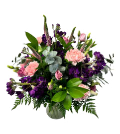 Purples and pinks. An arrangement by DMP Flowers and Gifts. Purples and pinks. An arrangement by DMP Flowers and Gifts.