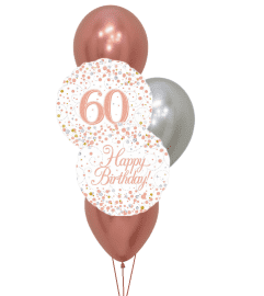 60th Sparkling Fizz Rose Gold Happy Birthday Colourful Classic Ba. An arrangement by Balloon Bouquets Plus. 60th Sparkling Fizz Rose Gold Happy Birthday Colourful Classic Ba. An arrangement by Balloon Bouquets Plus.