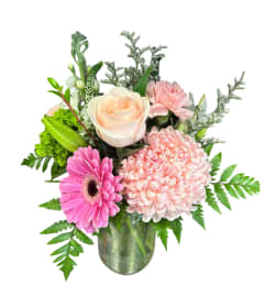 Blooms for her. An arrangement by DMP Flowers and Gifts. Blooms for her. An arrangement by DMP Flowers and Gifts.