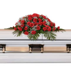 Red Elegance Casket Spray. An arrangement by Anne Marie Rose Floral Design. Red Elegance Casket Spray. An arrangement by Anne Marie Rose Floral Design.