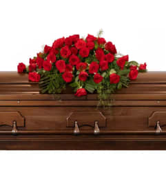 Timeless Love Casket Spray. An arrangement by Anne Marie Rose Floral Design.