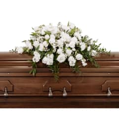 Eternal Peace Casket Spray. An arrangement by Anne Marie Rose Floral Design. Eternal Peace Casket Spray. An arrangement by Anne Marie Rose Floral Design.