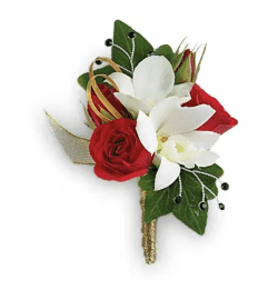 Star Studded Boutonniere. An arrangement by Very's Flowers.