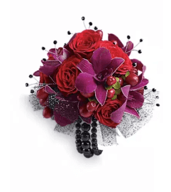Celebrity Style Corsage. An arrangement by Fendley Florists.