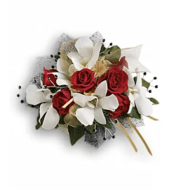 Star Studded Corsage. An arrangement by Fendley Florists.