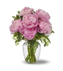 Peonies in a vase. An arrangement by Northwest Florist.