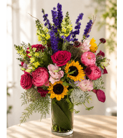 Sunlit Garden Embrace. An arrangement by Floral Lady Design Studio LLC.
