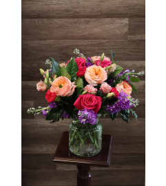 Peach Summer Garden. An arrangement by Sonia's Florist.