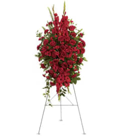 Deep in Our Hearts Spray. An arrangement by Fendley Florists. Deep in Our Hearts Spray. An arrangement by Fendley Florists.