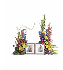 Loving Farewell Photo Tribute Bouquet. An arrangement by Fendley Florists.