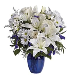 Beautiful in Blue. An arrangement by Fendley Florists.