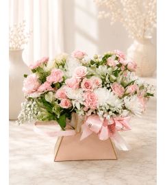 Blush and Grace Floral Box. An arrangement by Floral Lady Design Studio LLC. Blush and Grace Floral Box. An arrangement by Floral Lady Design Studio LLC.