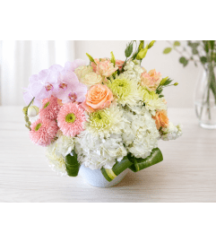 Peach and Orchid Dream. An arrangement by Floral Lady Design Studio LLC. Peach and Orchid Dream. An arrangement by Floral Lady Design Studio LLC.