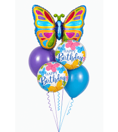 Happy Birthday Bright Colourful Butterflies Cheerful Balloon Bouq. An arrangement by Balloon Bouquets Plus. Happy Birthday Bright Colourful Butterflies Cheerful Balloon Bouq. An arrangement by Balloon Bouquets Plus.