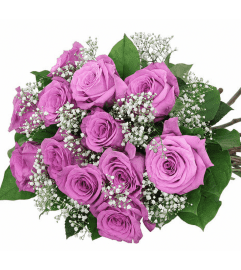 Classic Cool Water Roses Wrapped. An arrangement by Anderson Flowers.