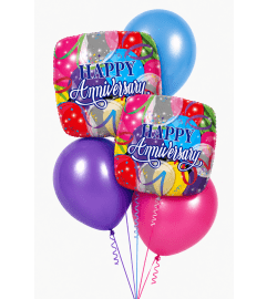 Happy Anniversary Classic Balloon Bouquet. An arrangement by Balloon Bouquets Plus. Happy Anniversary Classic Balloon Bouquet. An arrangement by Balloon Bouquets Plus.