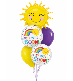 Sunshine Get Well Happy Sun Cheerful Balloon Bouquet. An arrangement by Balloon Bouquets Plus. Sunshine Get Well Happy Sun Cheerful Balloon Bouquet. An arrangement by Balloon Bouquets Plus.