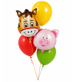 Horse and Pig Classic Balloon Bouquet. An arrangement by Balloon Bouquets Plus. Horse and Pig Classic Balloon Bouquet. An arrangement by Balloon Bouquets Plus.