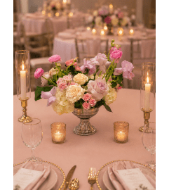 Blush Whisper centerpiece. An arrangement by Floral Lady Design Studio LLC. Blush Whisper centerpiece. An arrangement by Floral Lady Design Studio LLC.