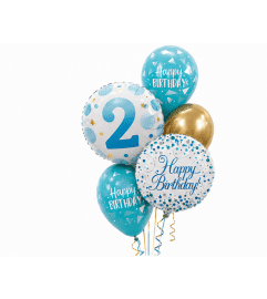 Age 2 Blue Dot Sparkling Fizz Happy Birthday Classic Balloon Bouq. An arrangement by Balloon Bouquets Plus. Age 2 Blue Dot Sparkling Fizz Happy Birthday Classic Balloon Bouq. An arrangement by Balloon Bouquets Plus.
