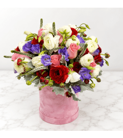 Collection of Velvet Flowers Box. An arrangement by Brickell Glamour Flowers.