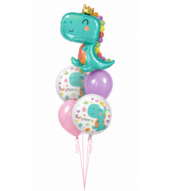 Babysaurus Girl Cheerful Balloon Bouquet. An arrangement by Balloon Bouquets Plus. Babysaurus Girl Cheerful Balloon Bouquet. An arrangement by Balloon Bouquets Plus.