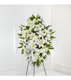 Exquisite Tribute Standing Spray. An arrangement by Fendley Florists.