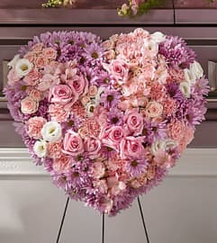Heaven's light Standing Heart. An arrangement by Fendley Florists.