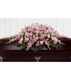 Sweetly Rest Casket Spray. An arrangement by Fendley Florists. Sweetly Rest Casket Spray. An arrangement by Fendley Florists.