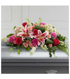 The Splendid Grace Casket Spray. An arrangement by Fendley Florists. The Splendid Grace Casket Spray. An arrangement by Fendley Florists.