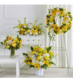 Warm Remembrance Urn Bundle. An arrangement by J.D. Ballantine's Flowers and Gifts.