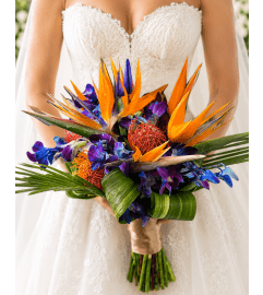 Tropical Twilight Bridal Bouquet. An arrangement by Floral Lady Design Studio LLC.
