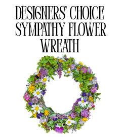 Designers Choice Sympathy Wreath. An arrangement by Flower Barn.
