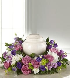 FTD Blooming Sympathy Cremation Adornment. An arrangement by Fendley Florists.