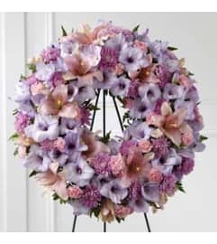 Sleep in Peace Wreath. An arrangement by Fendley Florists.