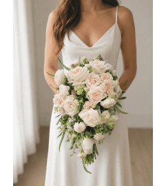Blush and Ivory Dreams Bridal Bouquet. An arrangement by Floral Lady Design Studio LLC.