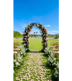 Blush Wedding Arch. An arrangement by Floral Lady Design Studio LLC.