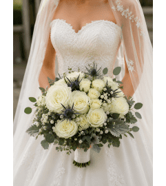 Blue Thistle Bridal. An arrangement by Floral Lady Design Studio LLC.