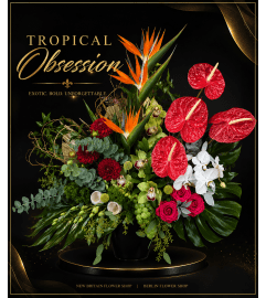 Tropical Obsession. An arrangement by Berlin Flower Shop.