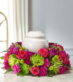 FTD Hopeful Blessings Cremation Adornment. An arrangement by Fendley Florists.