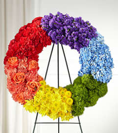 FTD Circle of Love Wreath. An arrangement by Fendley Florists. FTD Circle of Love Wreath. An arrangement by Fendley Florists.