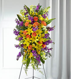 FTD Thoughtful Prayers Standing Spray. An arrangement by Fendley Florists. FTD Thoughtful Prayers Standing Spray. An arrangement by Fendley Florists.