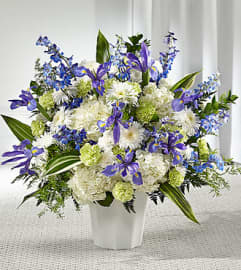 FTD Soft Serenity Floor Basket. An arrangement by Fendley Florists.