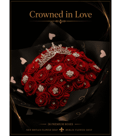 Crowned in Love Roses. An arrangement by Berlin Flower Shop.