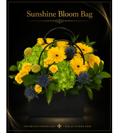 Sunshine Bloom Bag. An arrangement by New Britain Flower Shop.