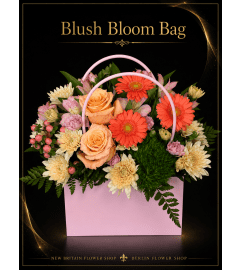 Blush Bloom Bag. An arrangement by New Britain Flower Shop.