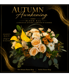 Autumn Awakening Bloom Bag. An arrangement by Berlin Flower Shop. Autumn Awakening Bloom Bag. An arrangement by Berlin Flower Shop.