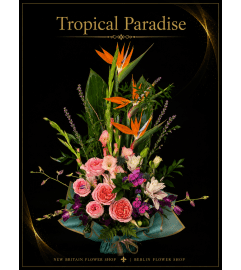 Tropical Paradise. An arrangement by Berlin Flower Shop. Tropical Paradise. An arrangement by Berlin Flower Shop.