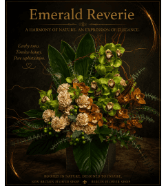 Emerald Reverie Arrangement. An arrangement by New Britain Flower Shop.